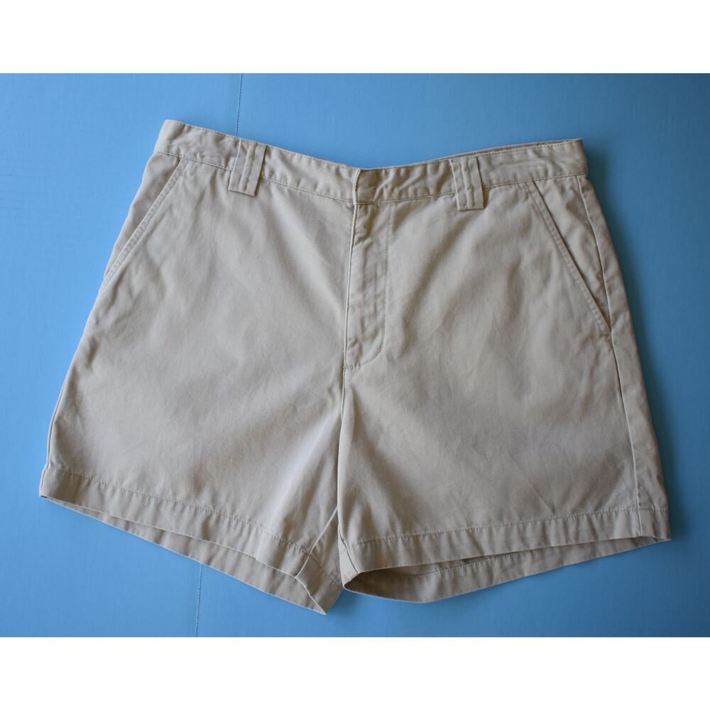Vintage Y2K Calvin Klein Cotton High Waist Khaki Tan Shorts, CK Jeans, M Medium